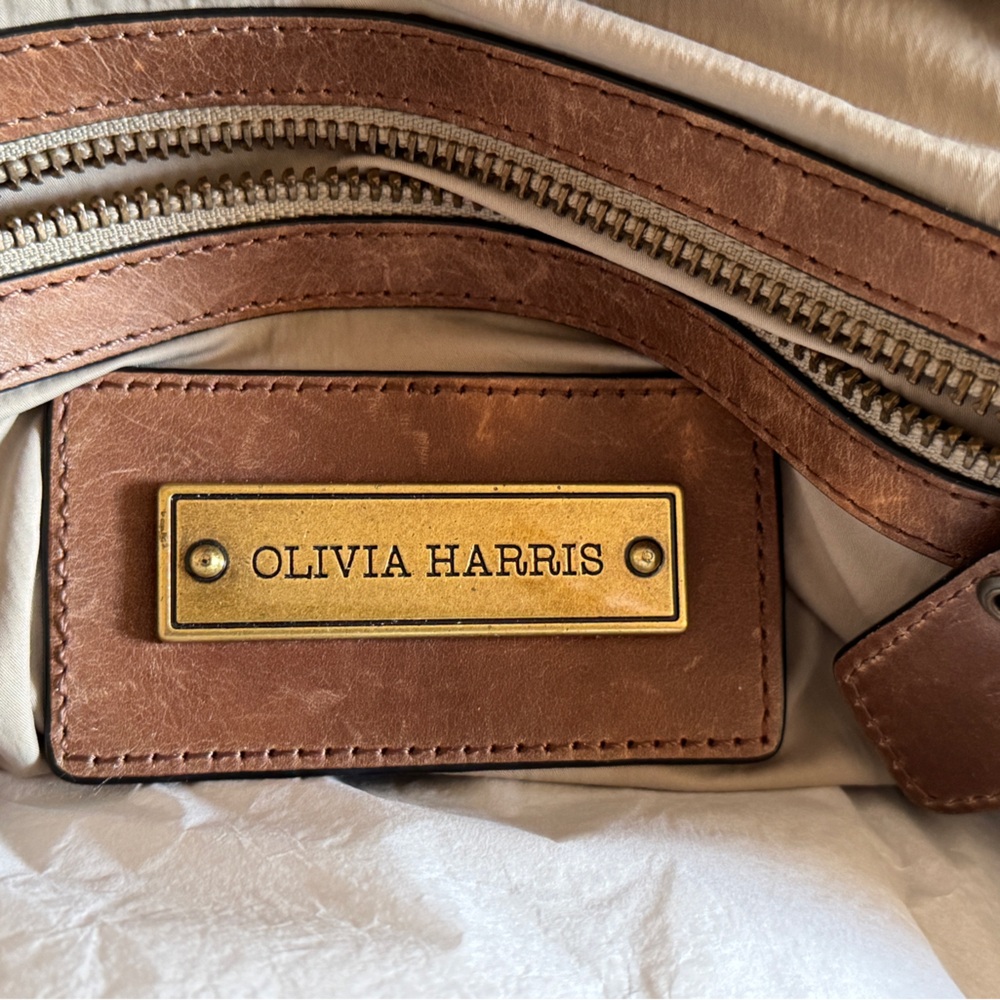 Joy Gryson Olivia Harris Vintage Tan Leather Bag - Picture 2 of 7